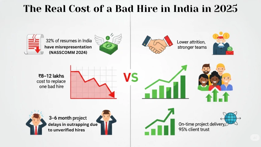 Real cost of a bad hire in India 2025 infographic